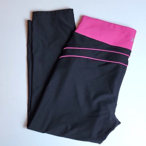 Xersion Black with Pink Stripes Capri Crop Running Athletic Legging - size small - Picture 6 of 7